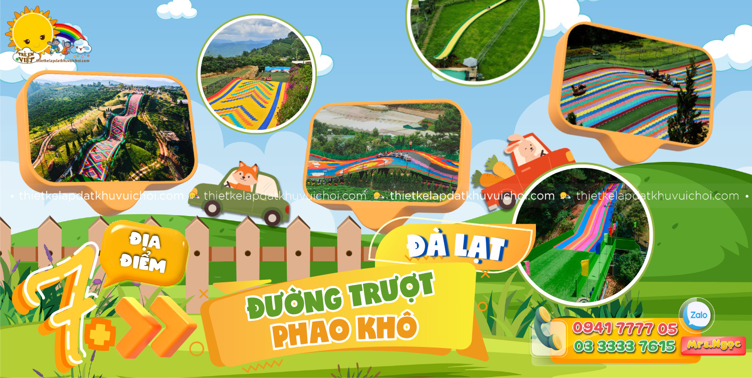Banner Đường trượt phao khô Đà Lạt