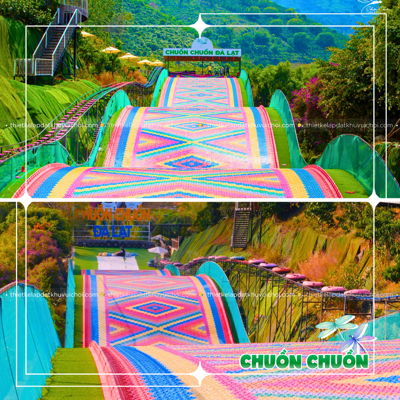 Đường trượt phao khô tại Điểm Du Lịch Chuồn Chuồn