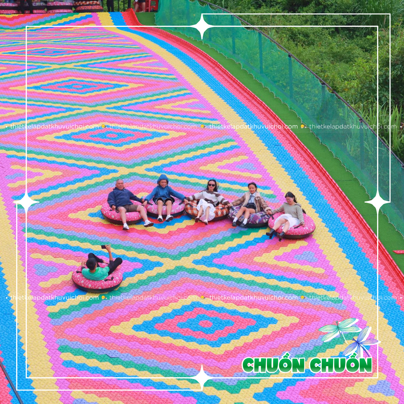 Nhân viên chụp choẹt cực xịn tại đường trượt phao khô