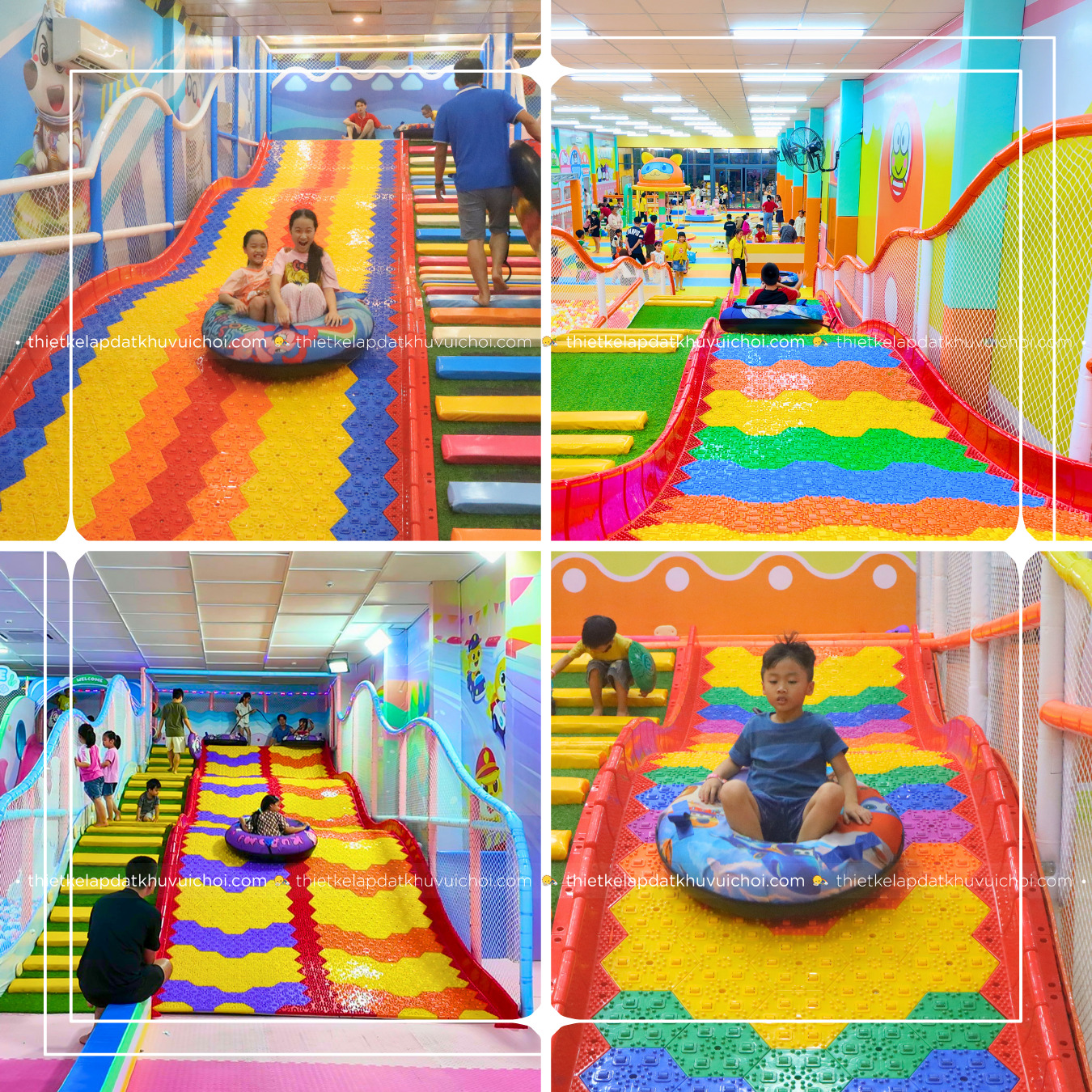 Thiết kế đường trượt phao khô trong nhà