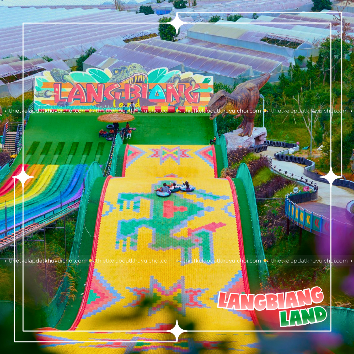 Đường trượt phao khô tại Langbiang Land