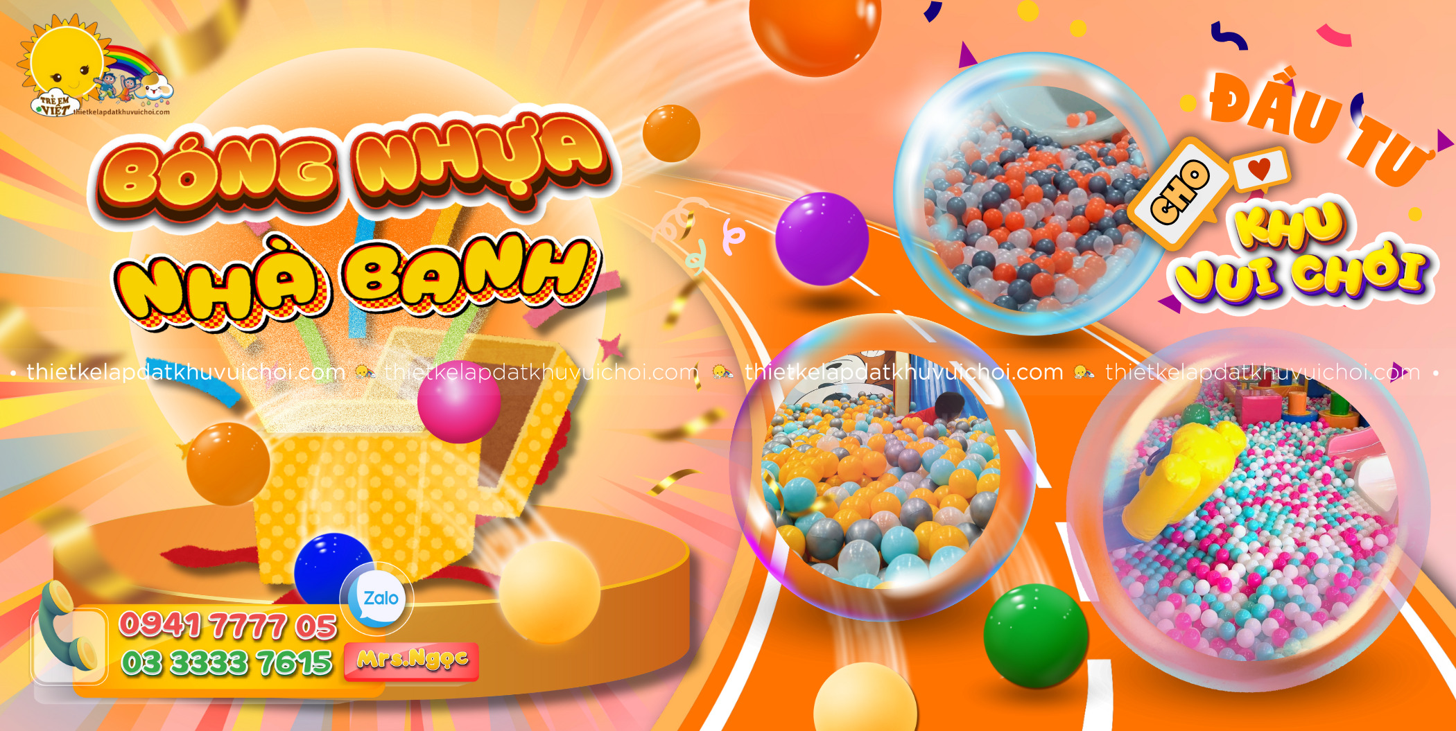 Đầu Tư Bóng Nhựa Nhà Banh Cho Khu Vui Chơi