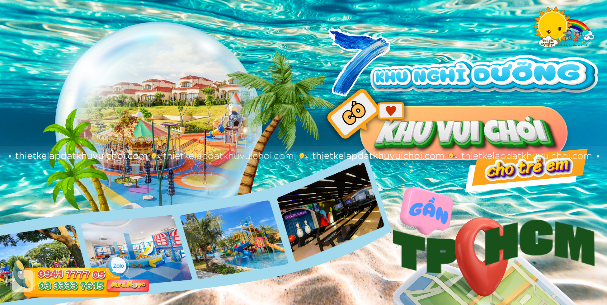 BANNER Khu Nghỉ Dưỡng Có Khu Vui Chơi Cho Trẻ Em Gần Sài Gòn