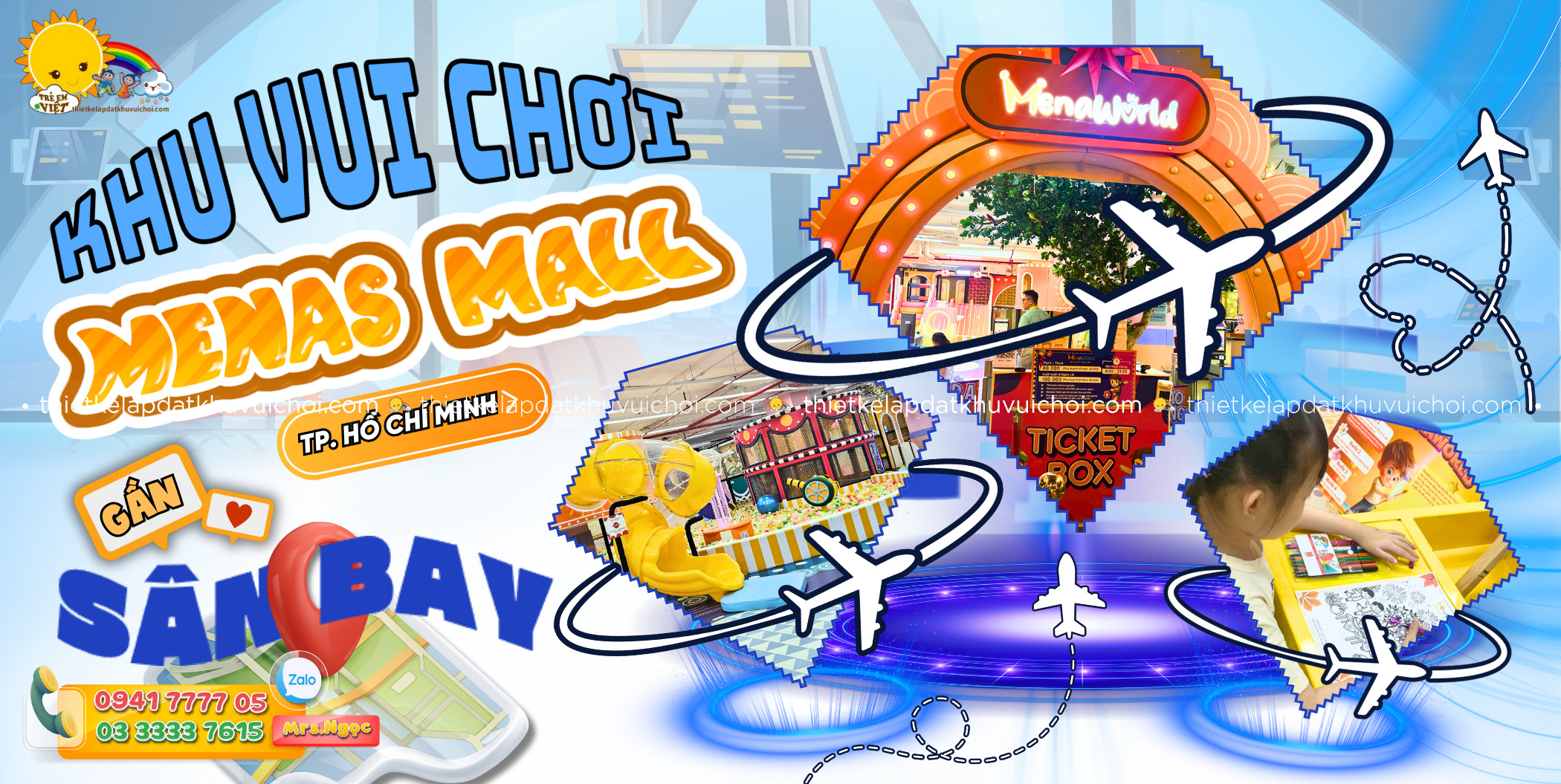 Banner Khu vui chơi Menas Mall