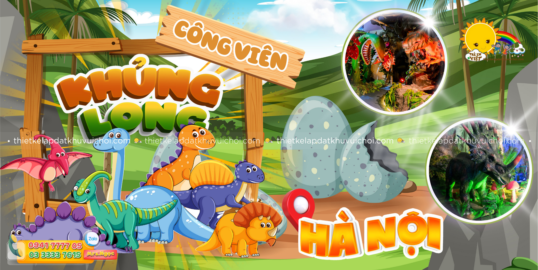 Banner Công Viên Khủng Long Hà Nội