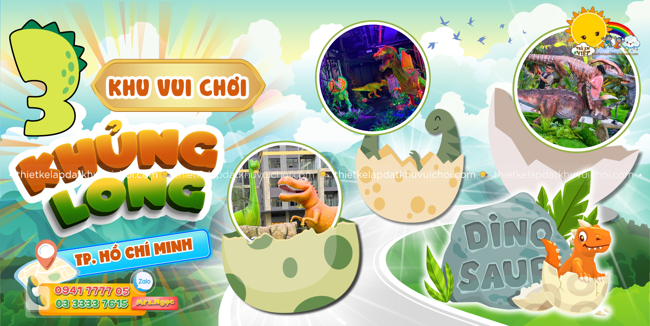 Banner Khu vui chơi Khủng Long Sài Gòn