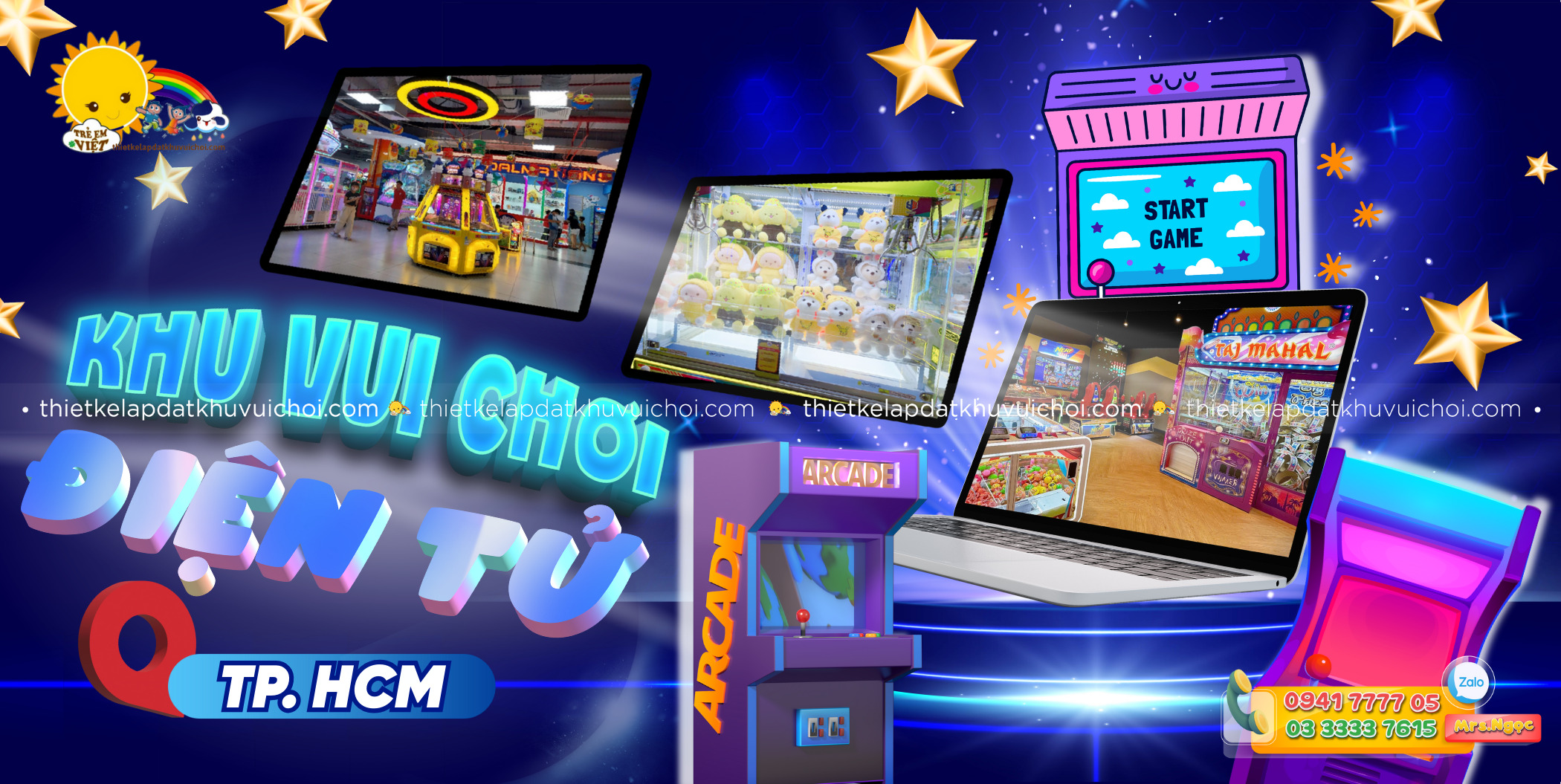 Banner Khu Vui Chơi Điện Tử