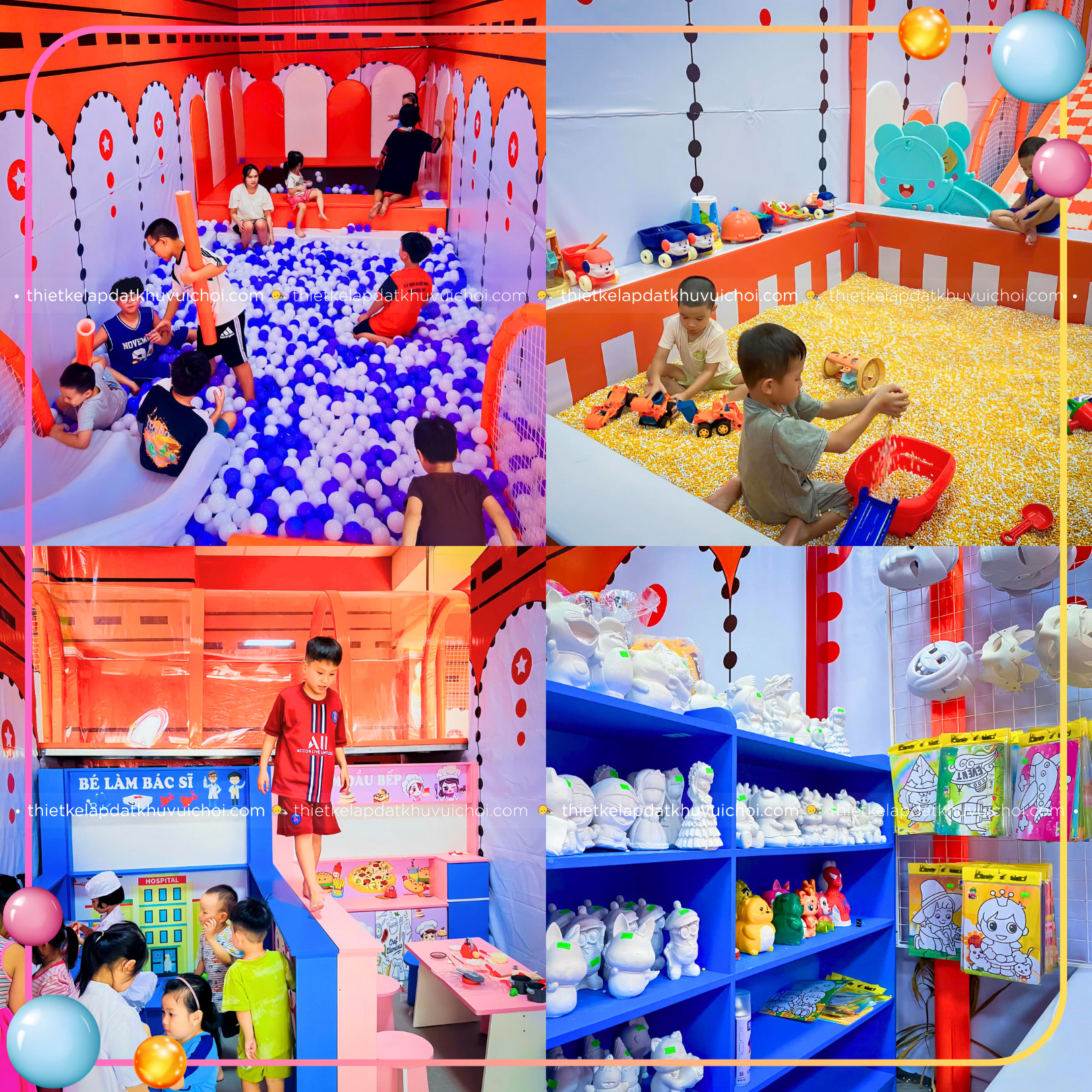 Các trò chơi cho bé ở khu vui chơi Pheday Kids