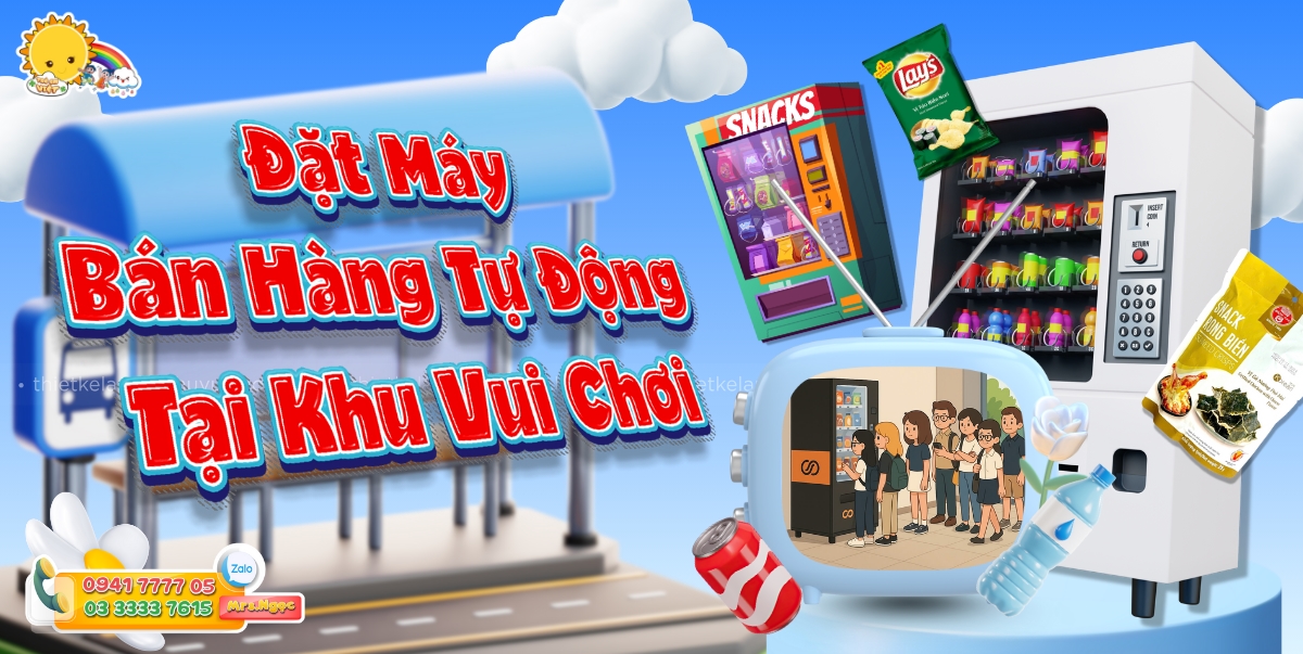 Đặt máy bán hàng tại khu vui chơi.