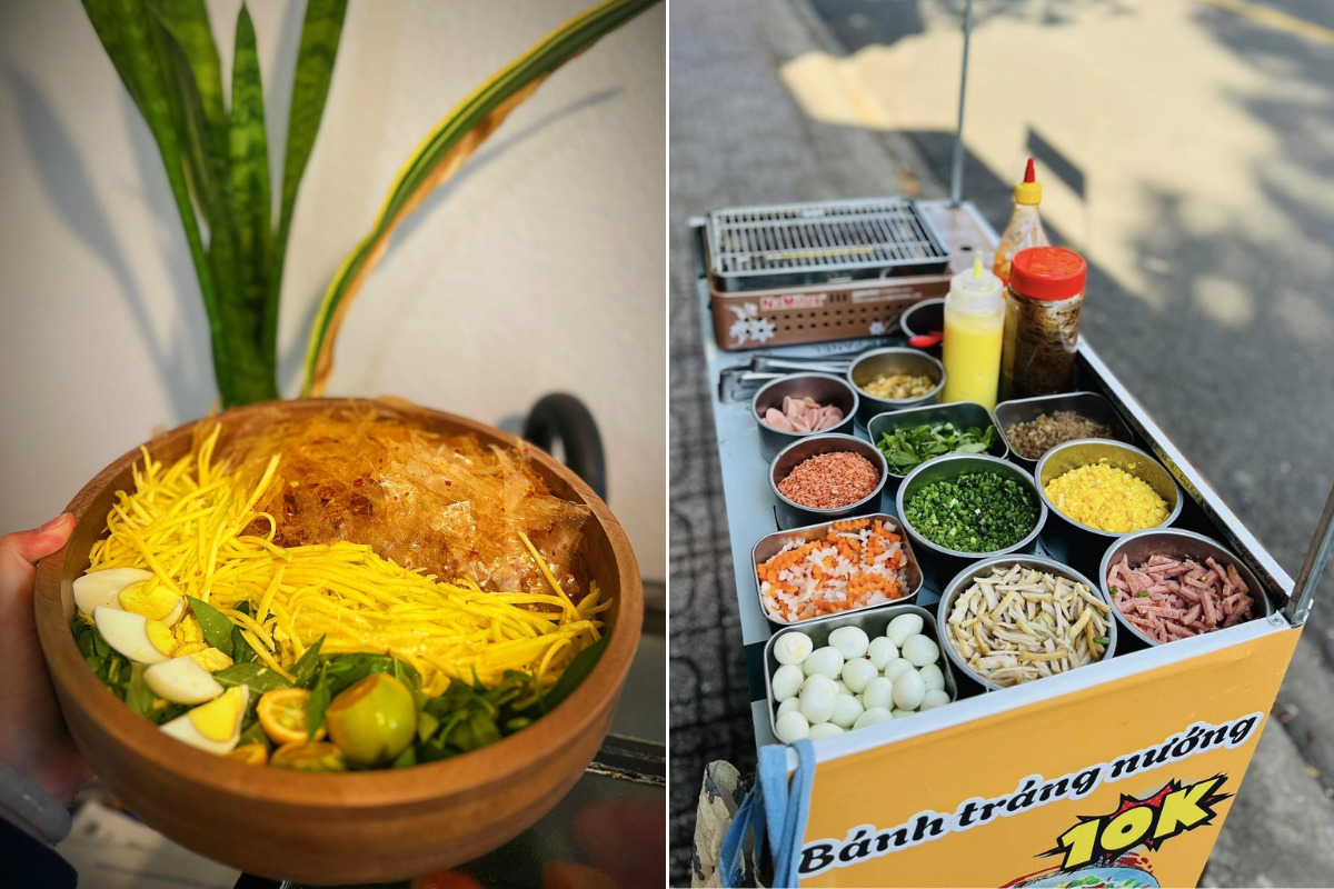 Gợi ý top 5+ món ăn vặt lý tưởng cho khu vui chơi - Bánh tráng trộn, báng tráng nướng