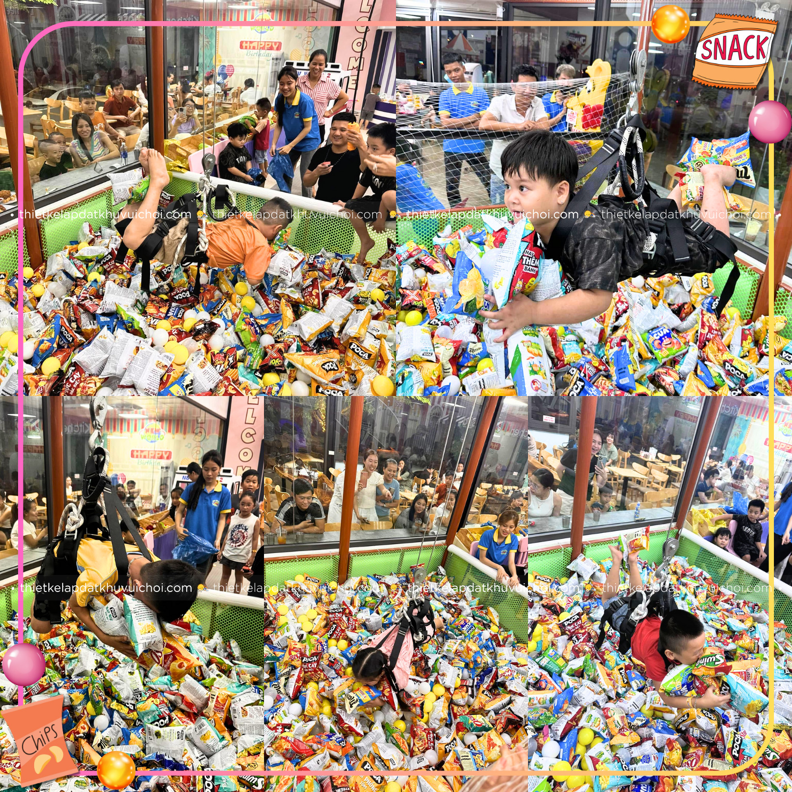 Trò chơi gắp bim bim tại khu vui chơi New World 2