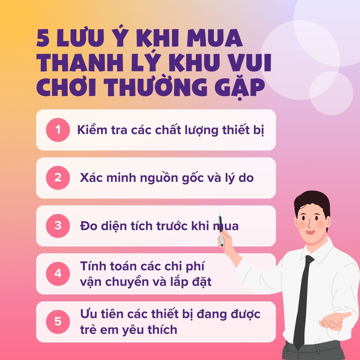 5 Lưu ý khi mua thanh lý khu vui chơi thường gặp