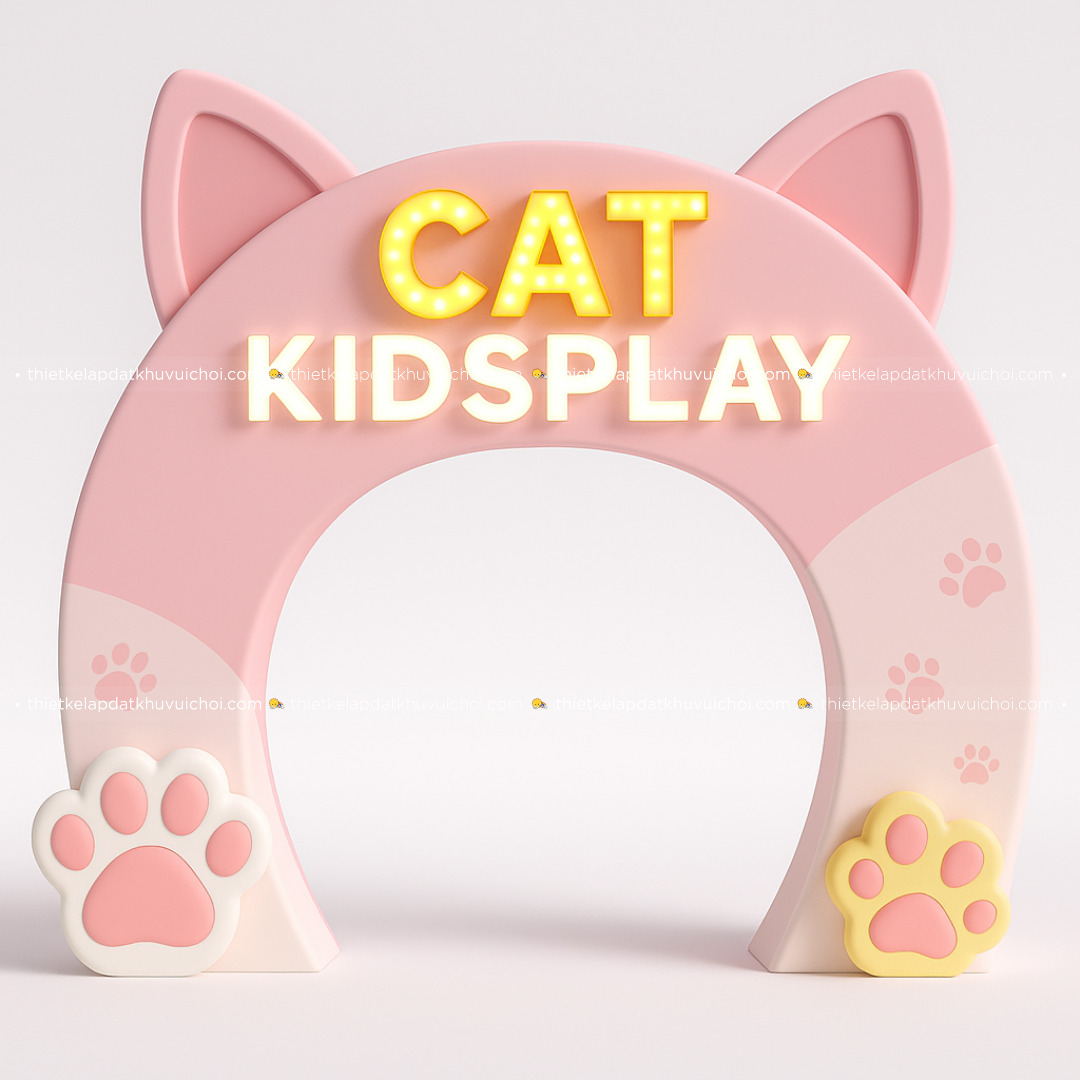 Thiết kế cổng khu vui chơi Pink Cat