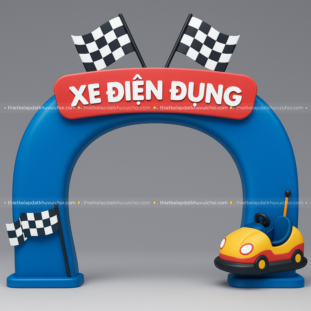 Thiết kế cổng khu xe điện đụng