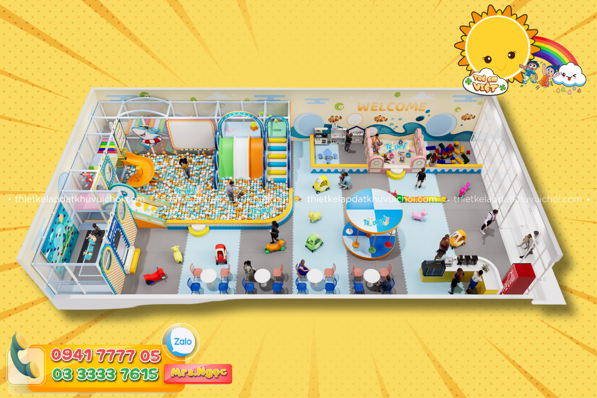 Ưu - nhược điểm mô hình bố trí khu vui chơi theo chiều ngang ở cuối cửa hàng