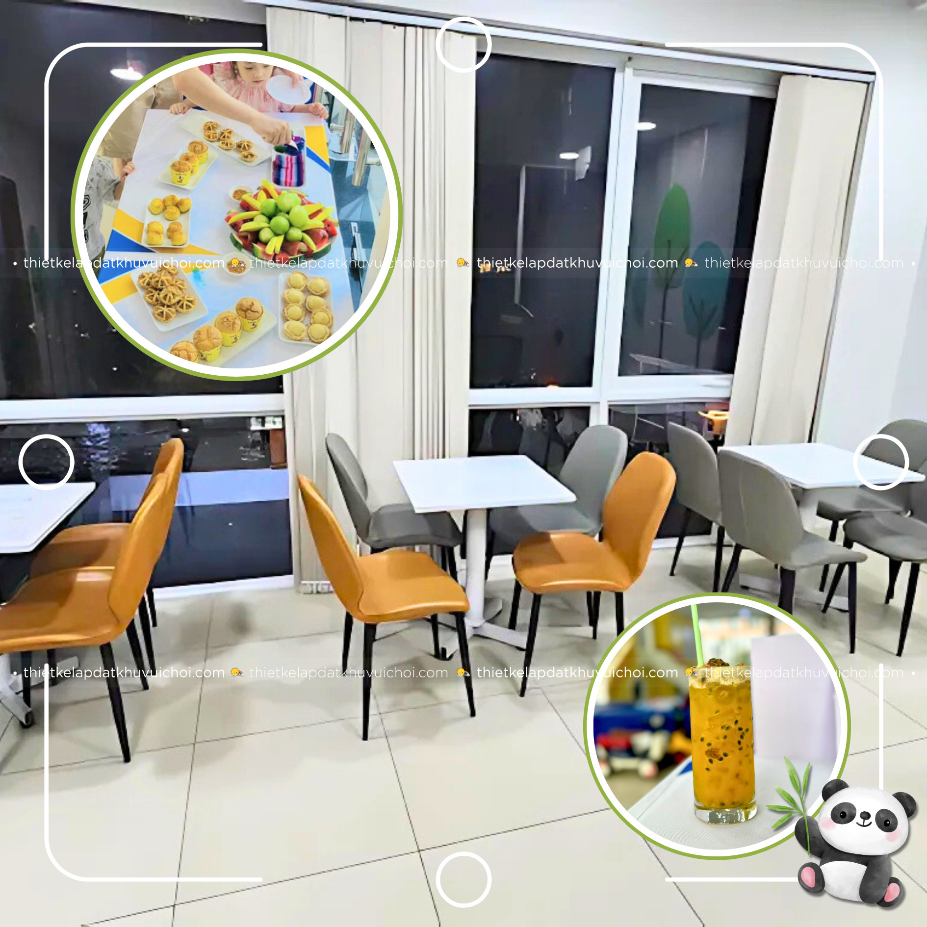 Khu ăn uống của Khu Vui Chơi Panda Family & Kids Cafe - TP. HCM