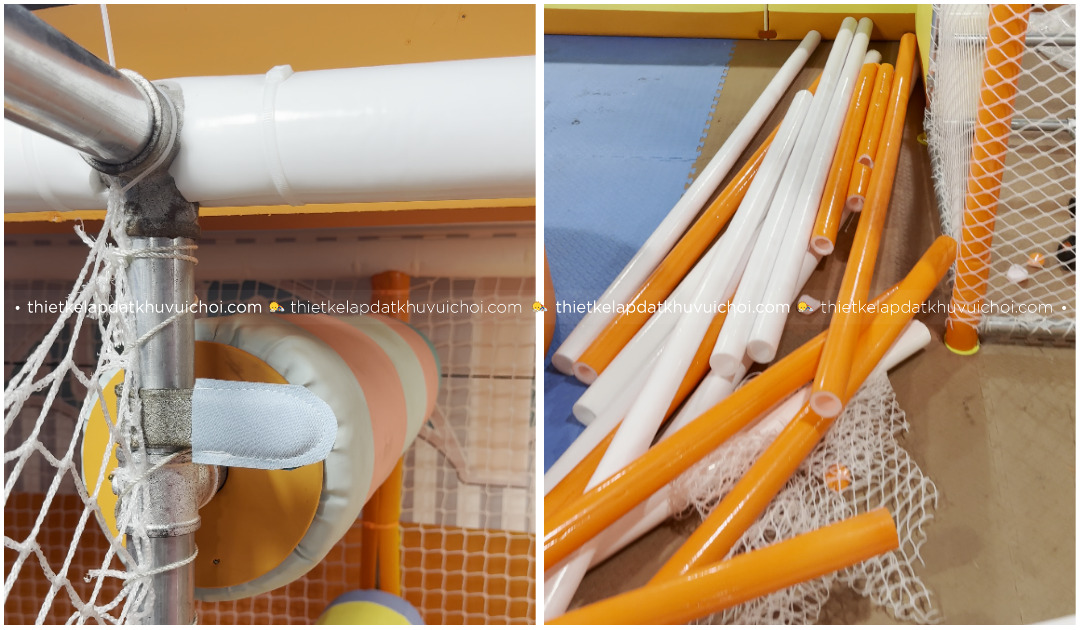 Lắp lưới và mút xốp bảo vệ