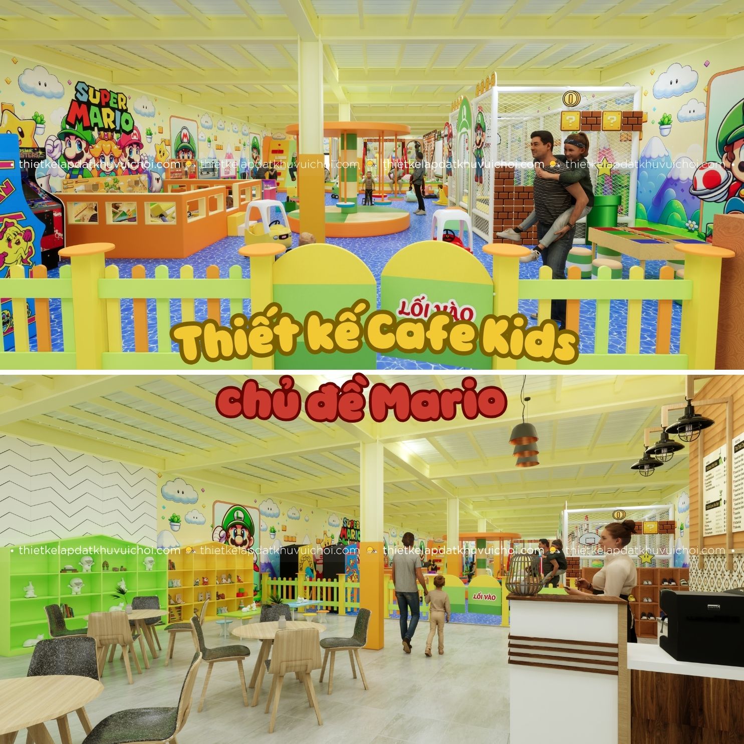 Thiết kế Cafe Kids chủ đề Mario