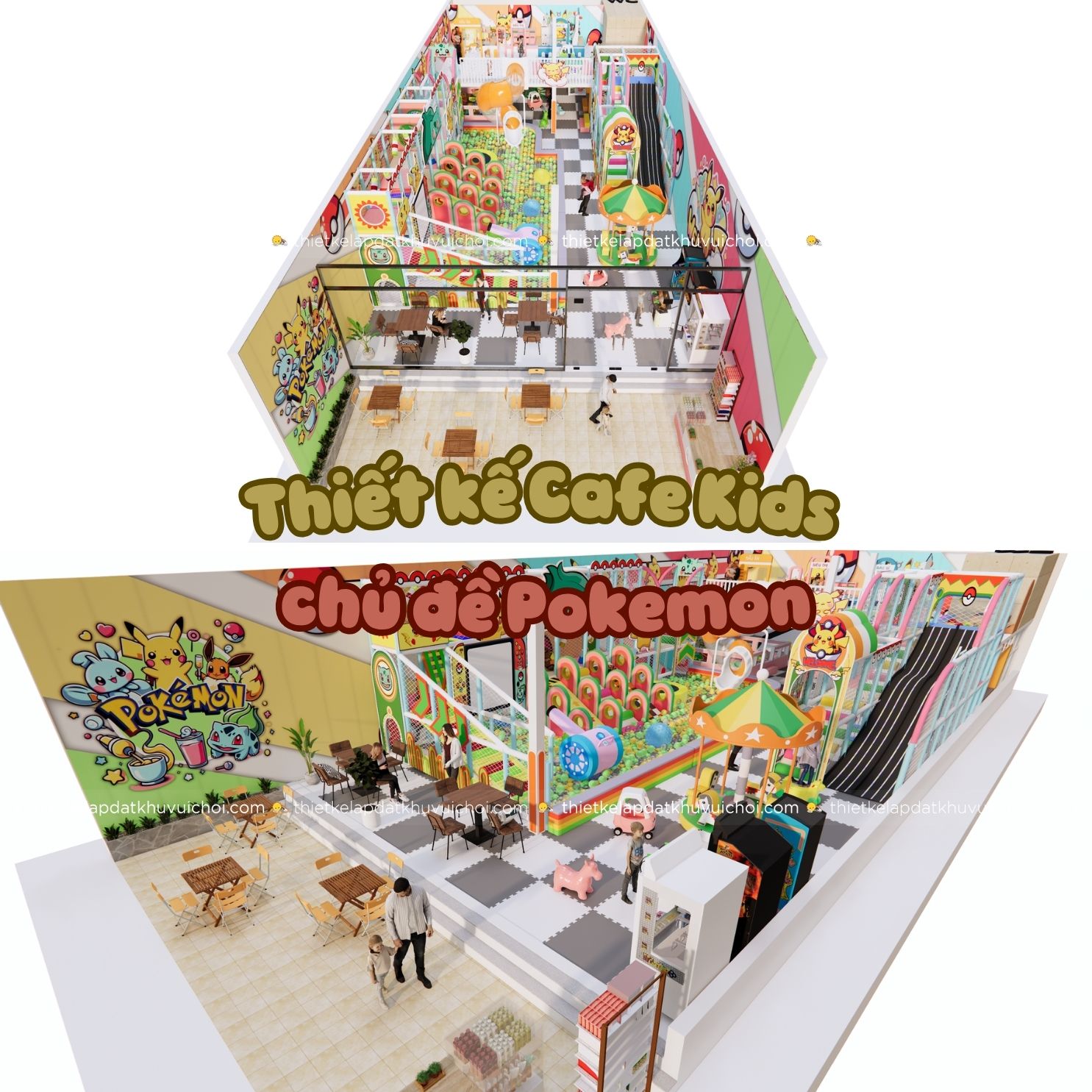 Thiết kế Cafe Kids chủ đề Pokemon