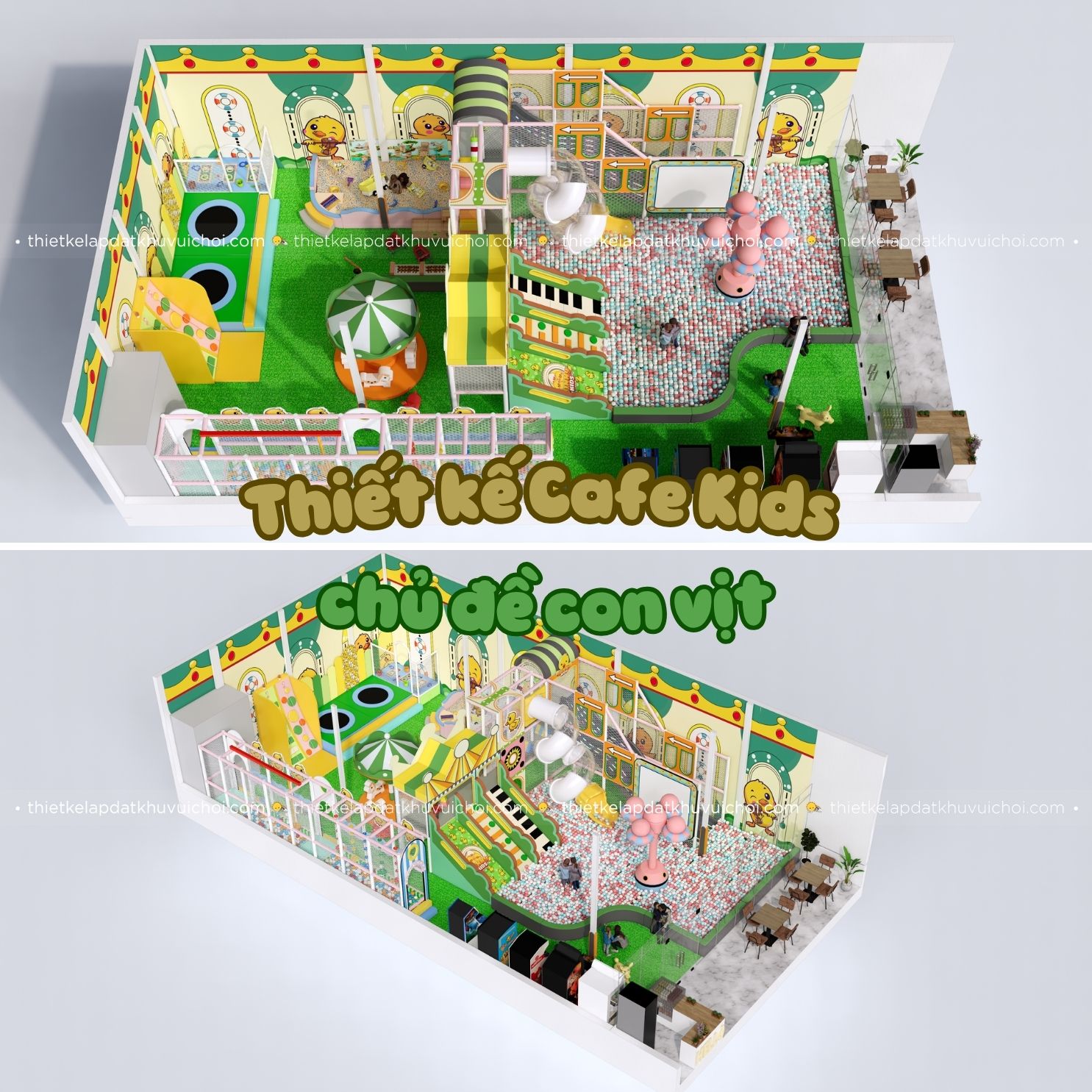 Thiết kế Cafe Kids chủ đề con vịt