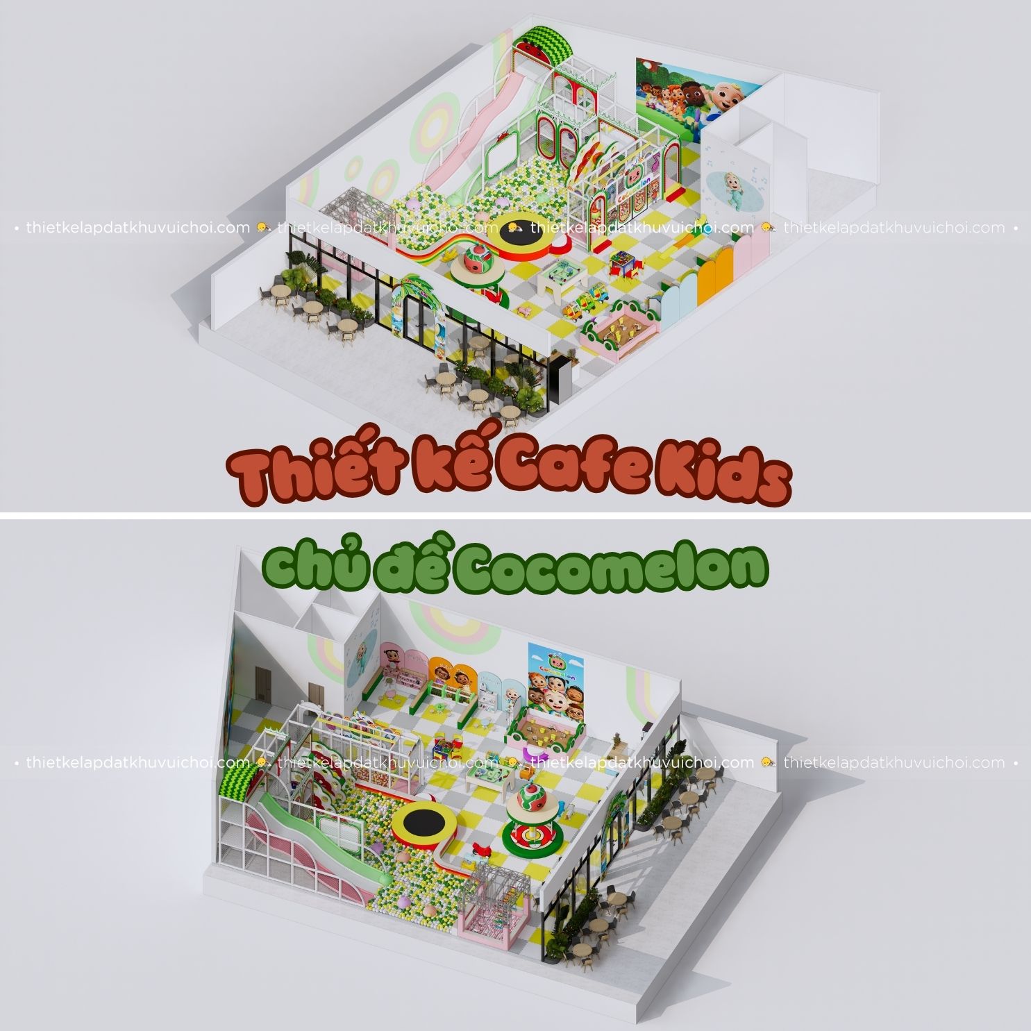 Thiết kế Cafe Kids chủ đề Cocomelon