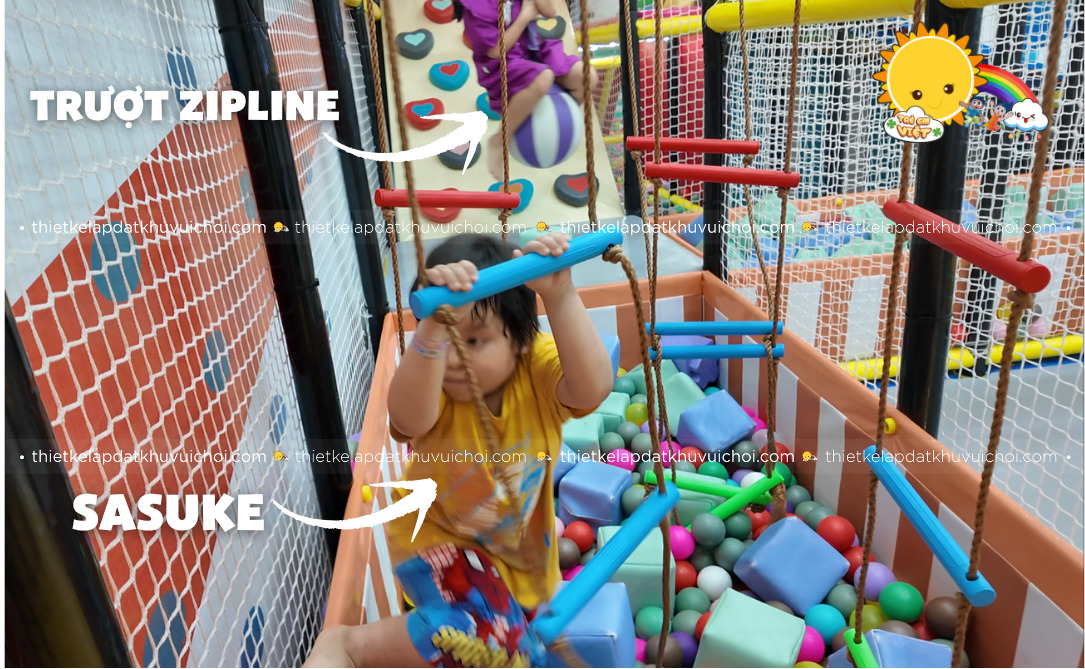 Trò chơi trượt zipline và sasuke