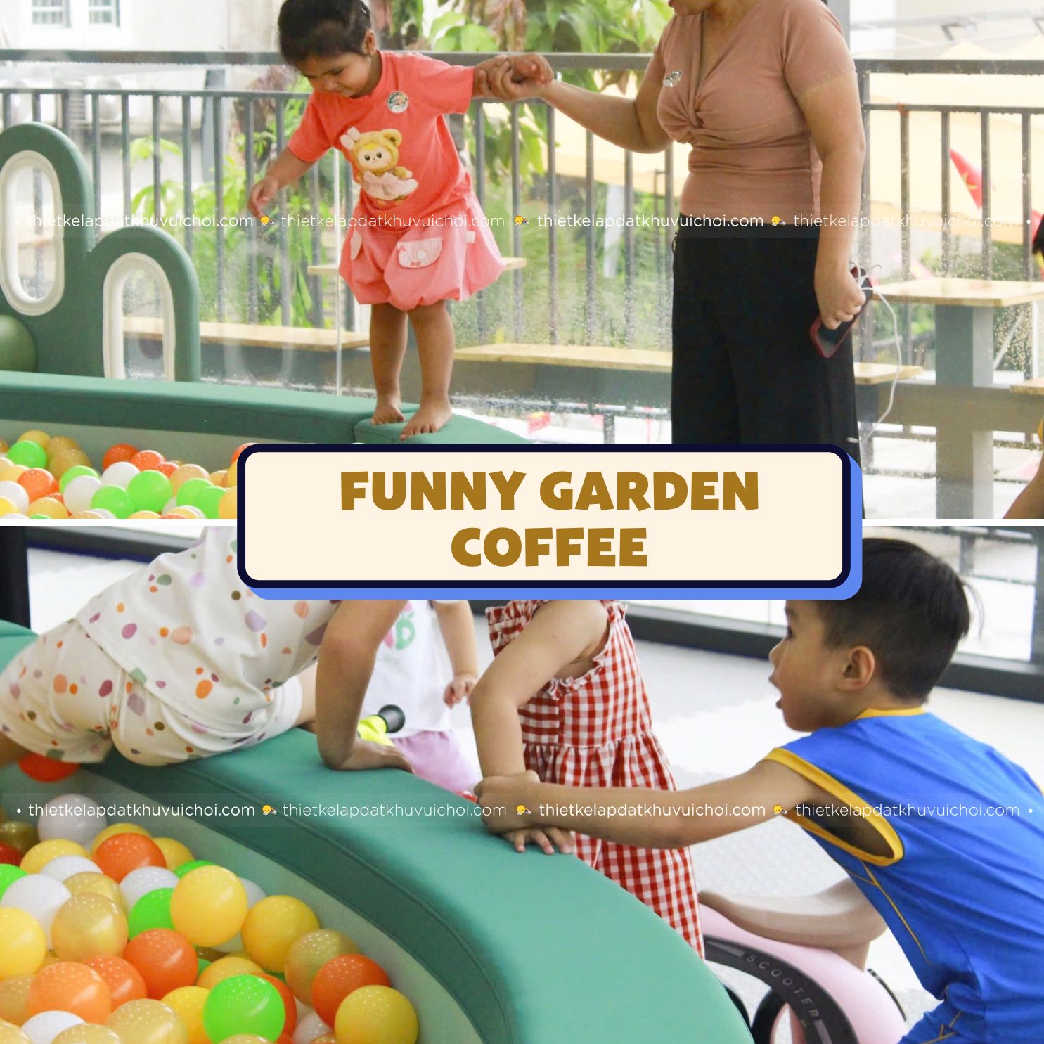 quán cafe sân vườn có khu vui chơi Funny Garden Coffee