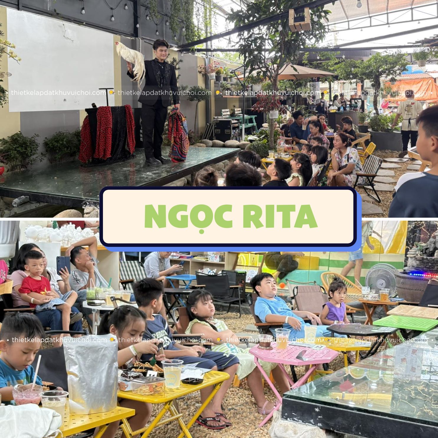 Quán cafe sân vườn có khu vui chơi Ngọc Rita