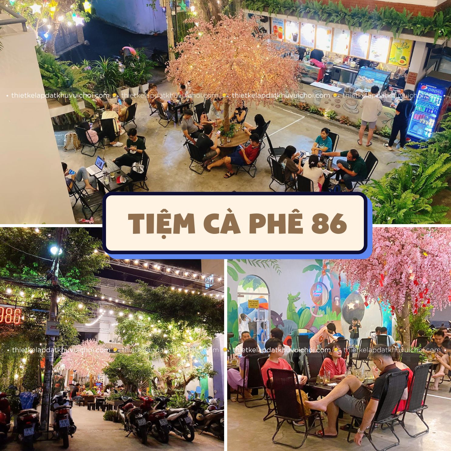 quán cafe sân vườn có khu vui chơi Tiệm cà phê 86