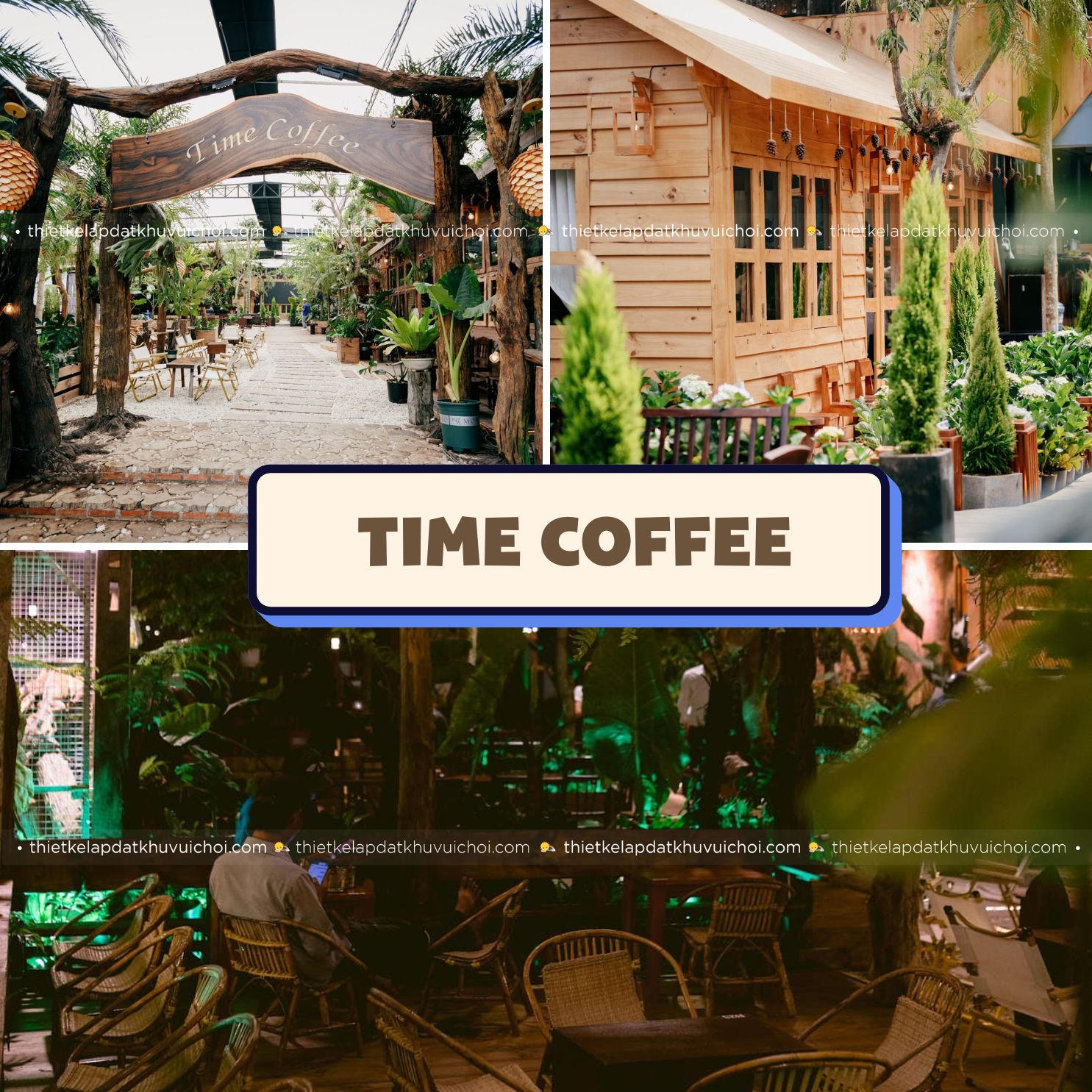 Quán cafe sân vườn có khu vui chơi Time Coffee