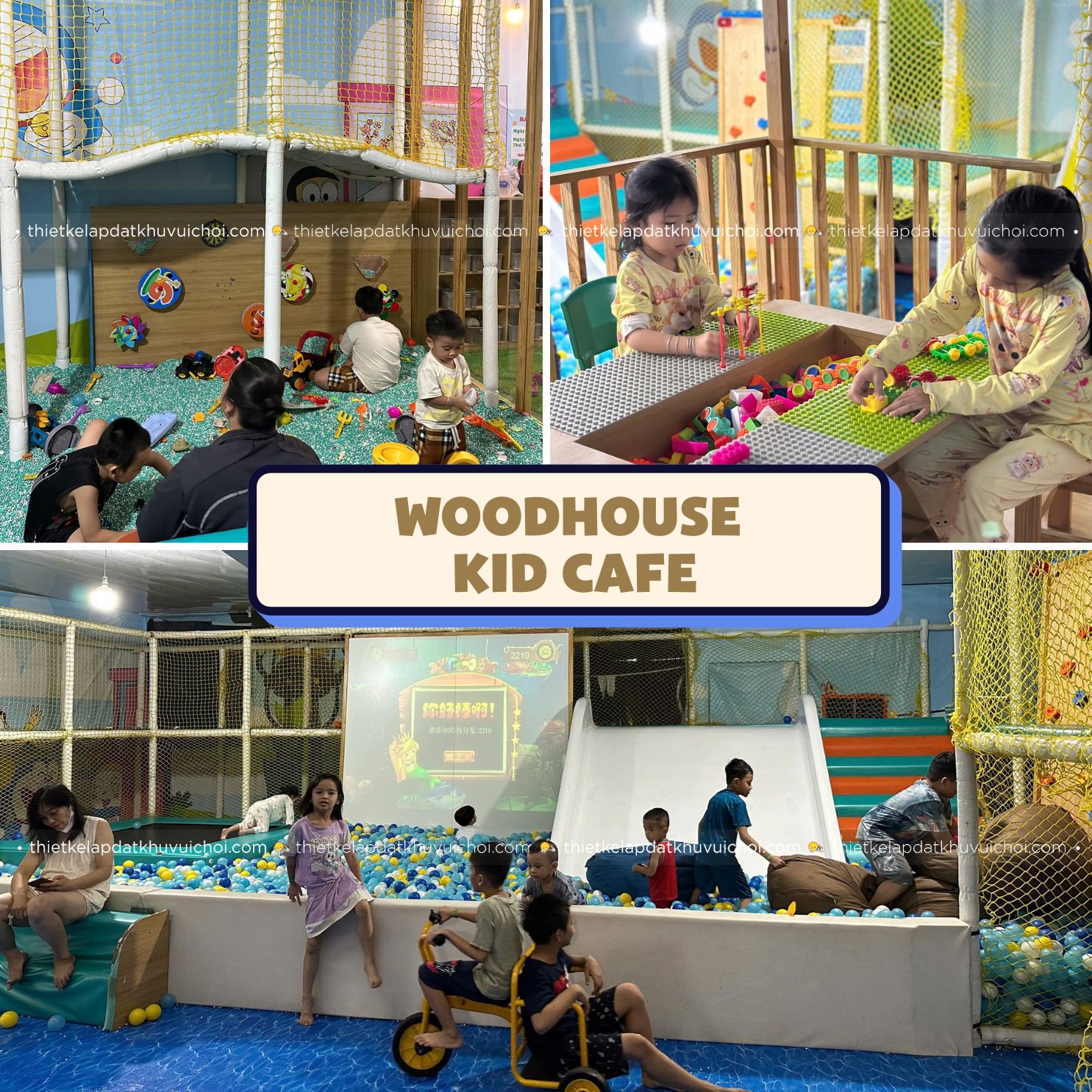 Quán cafe sân vườn có khu vui chơi Woodhouse Kid Cafe