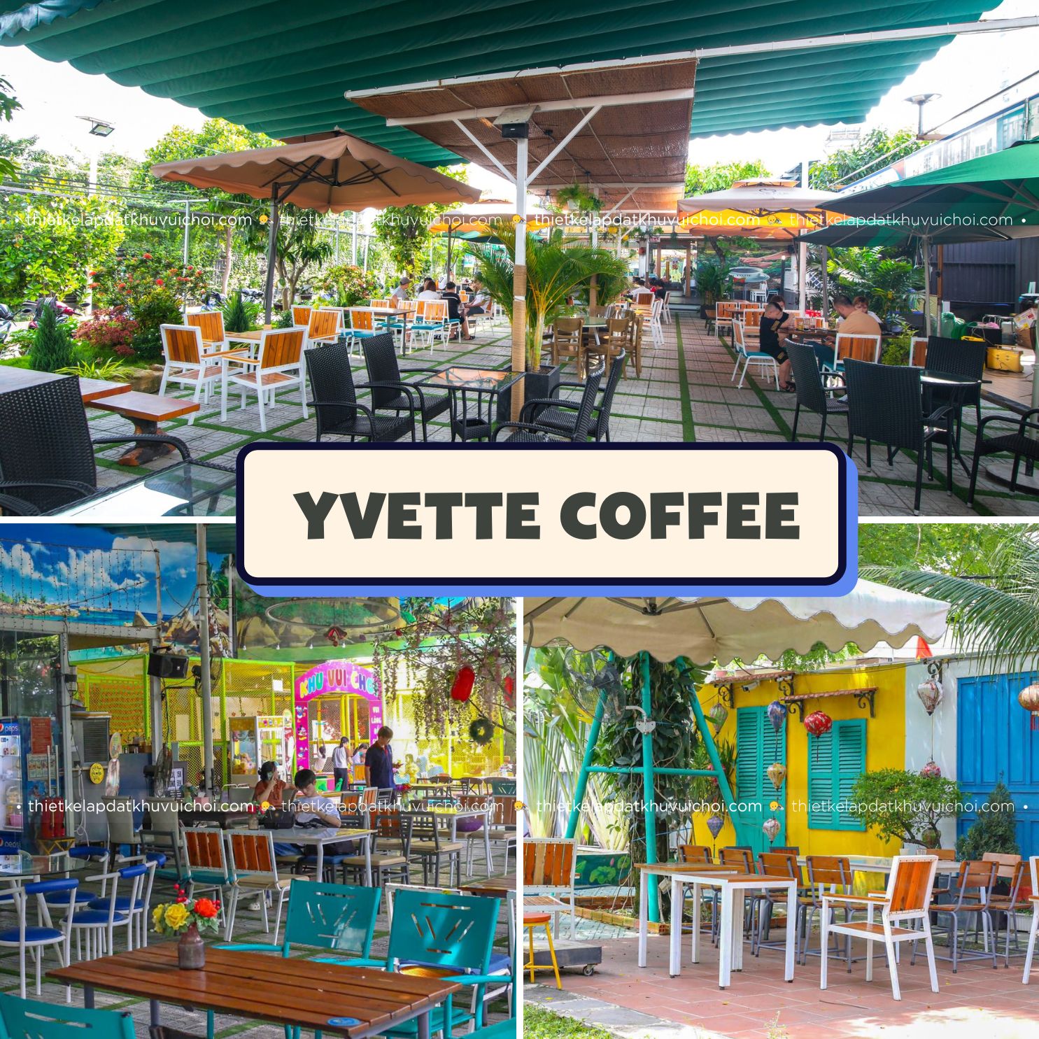 Quán cafe sân vườn có khu vui chơi Yvette Coffee