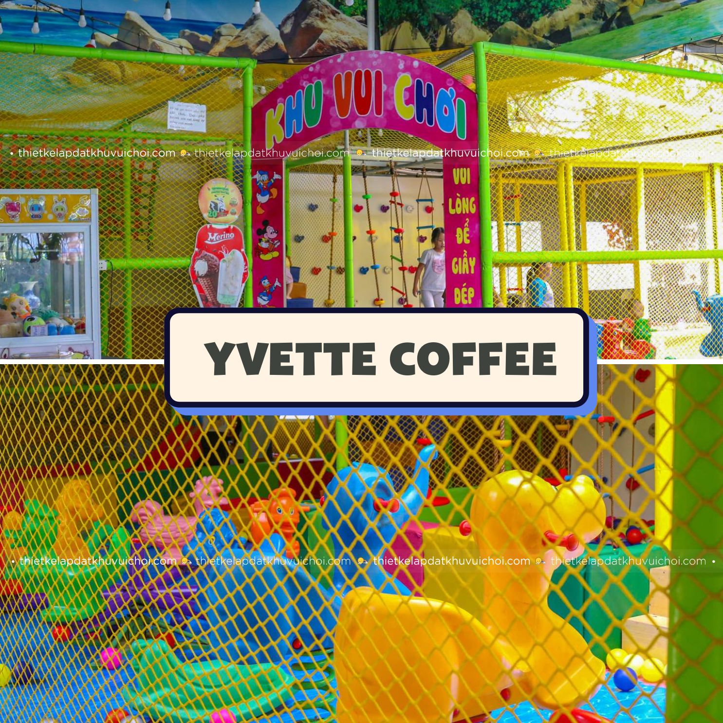 Quán cafe sân vườn có khu vui chơi Yvette Coffee