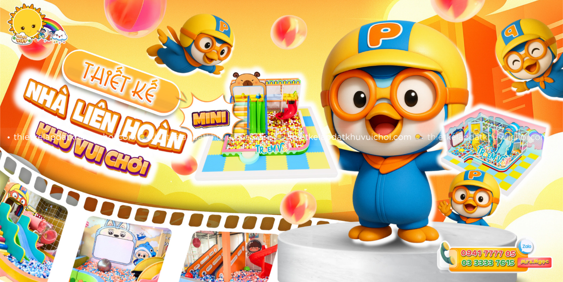 Banner Thiết kế nhà liên hoàn mini khu vui chơi