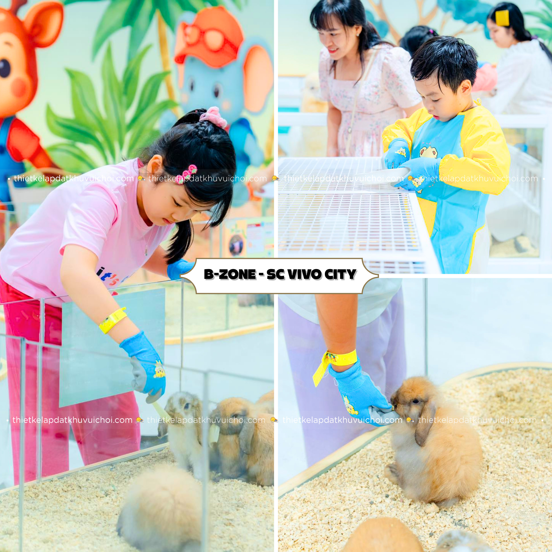 Bé tương tác với động vật tại vườn thú ở Sài Gòn trong nhà B-zone