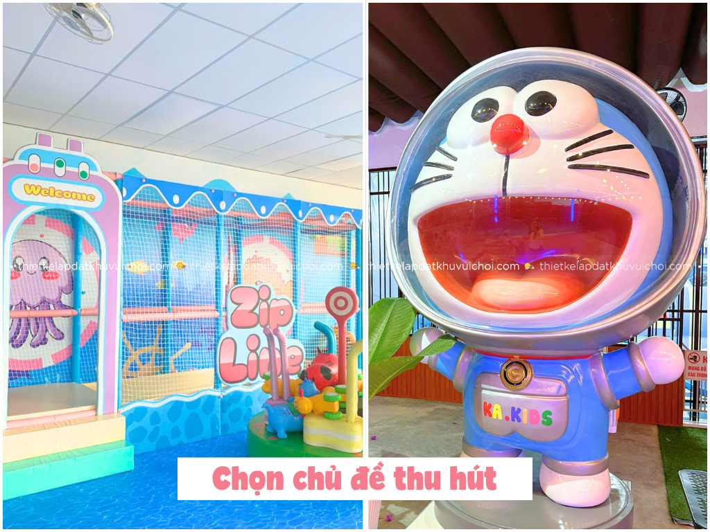 Chọn chủ đề cho thiết kế khu vui chơi trẻ em kết hợp tiệm bánh