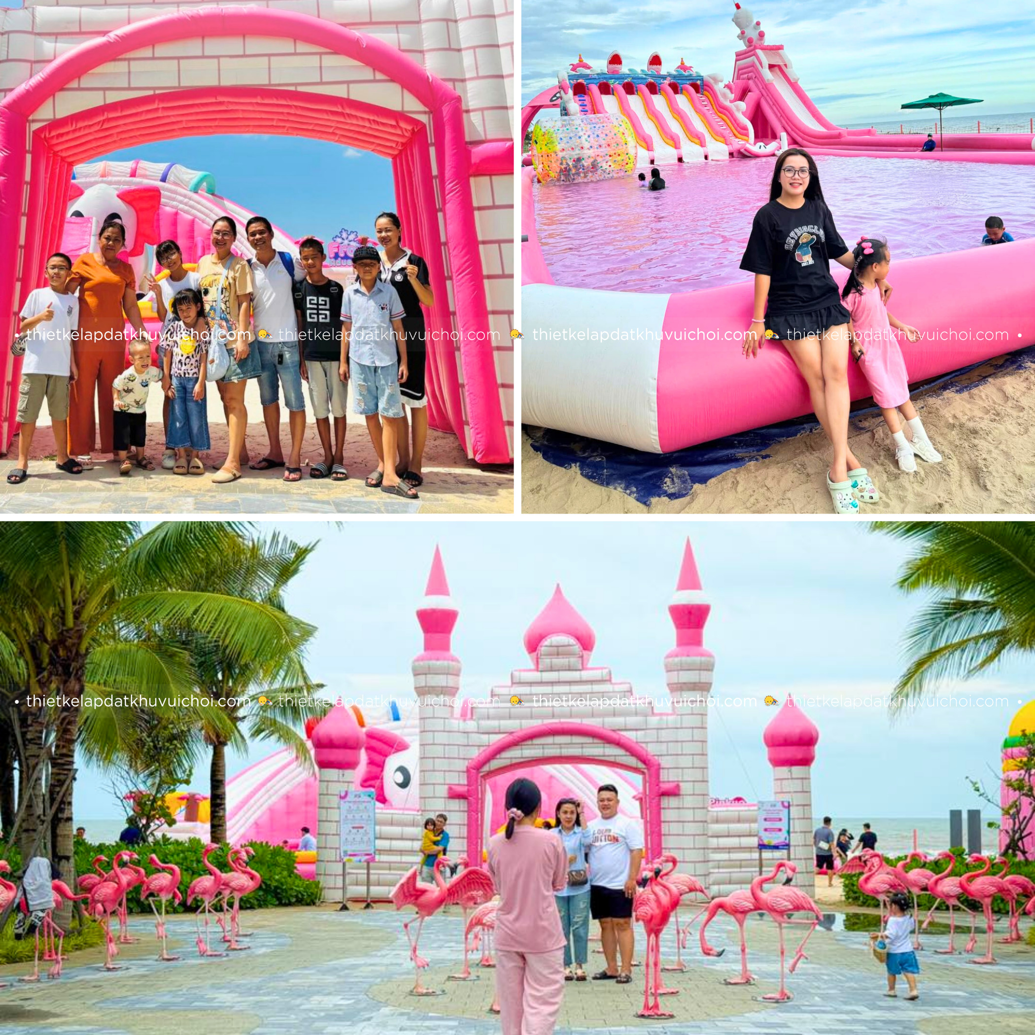 Du khách check-in tại công viên phao nước Wonder Museum Hồ Tràm