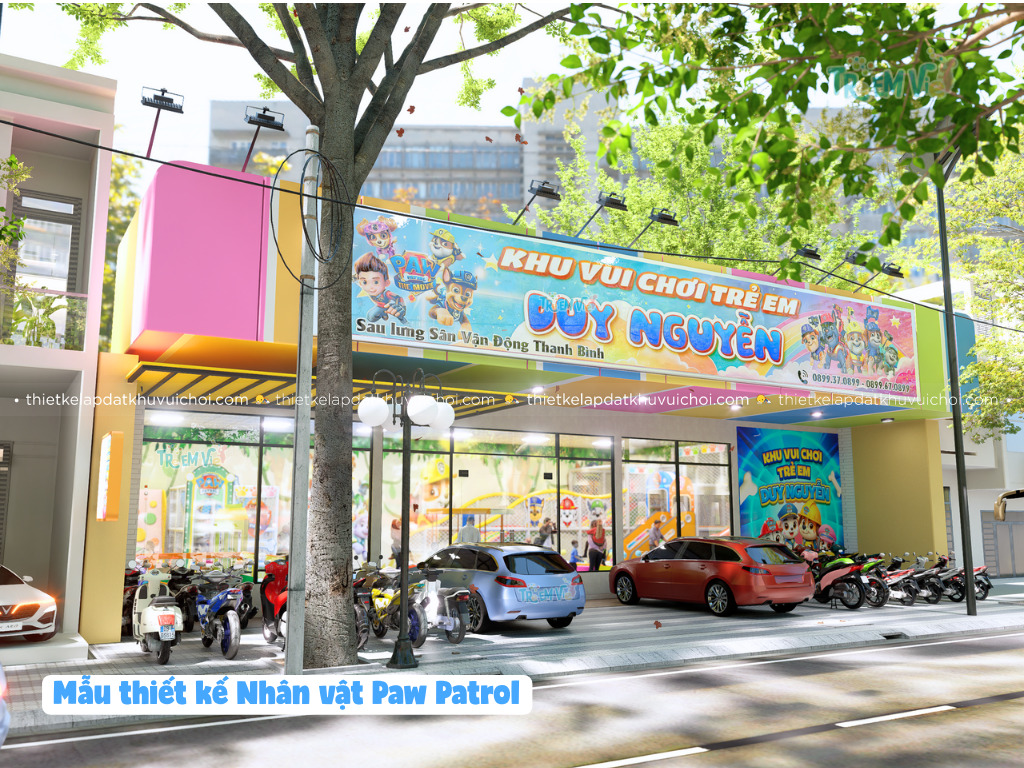 Mẫu thiết kế bảng hiệu khu vui chơi nhân vật Paw Patrol