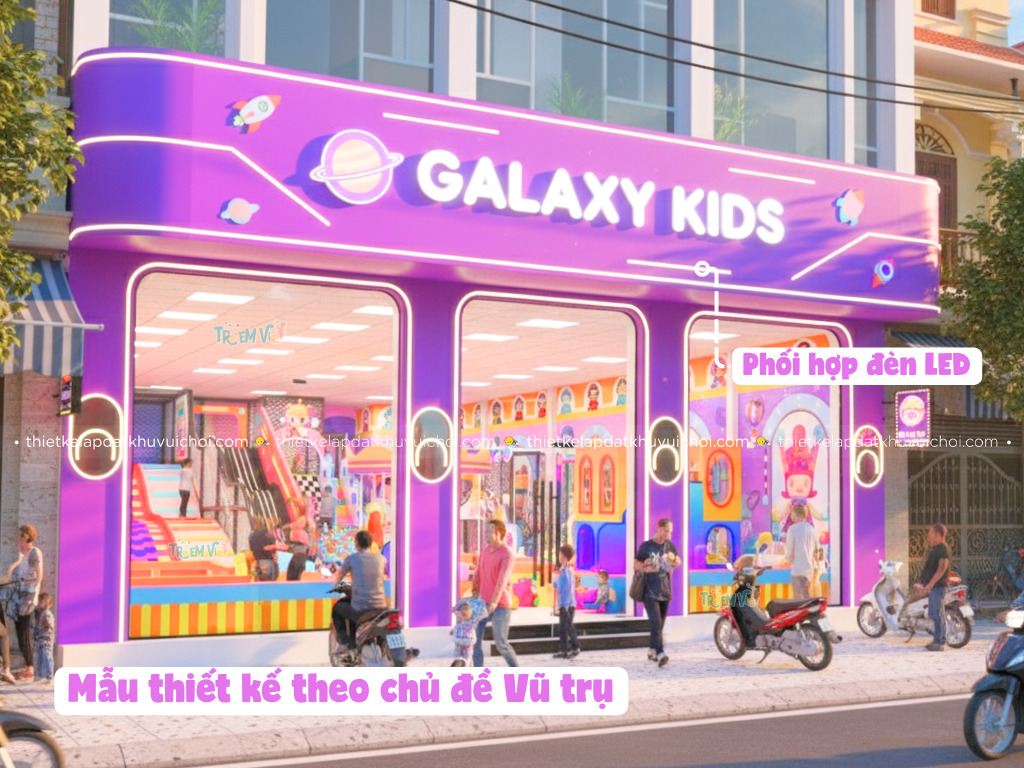 Mẫu thiết kế bảng hiệu khu vui chơi theo chủ đề Vũ trụ