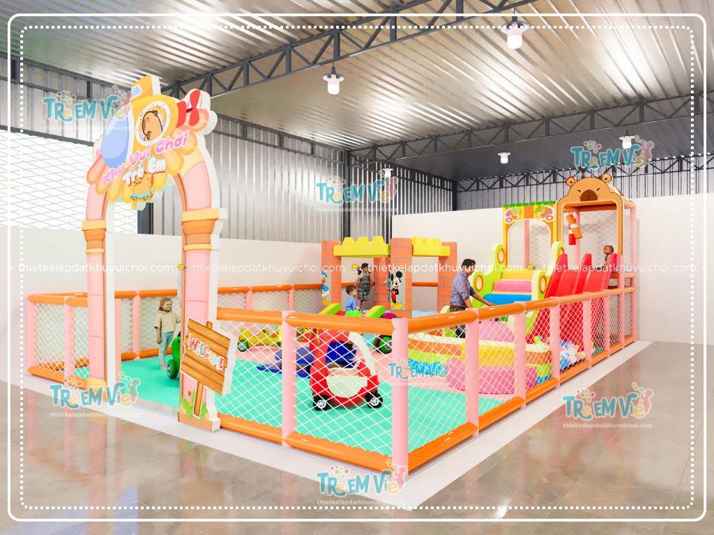 Mô hình thiết kế khu vui chơi trẻ em kết hợp tiệm bánh đáng yêu với chủ đề Capybara