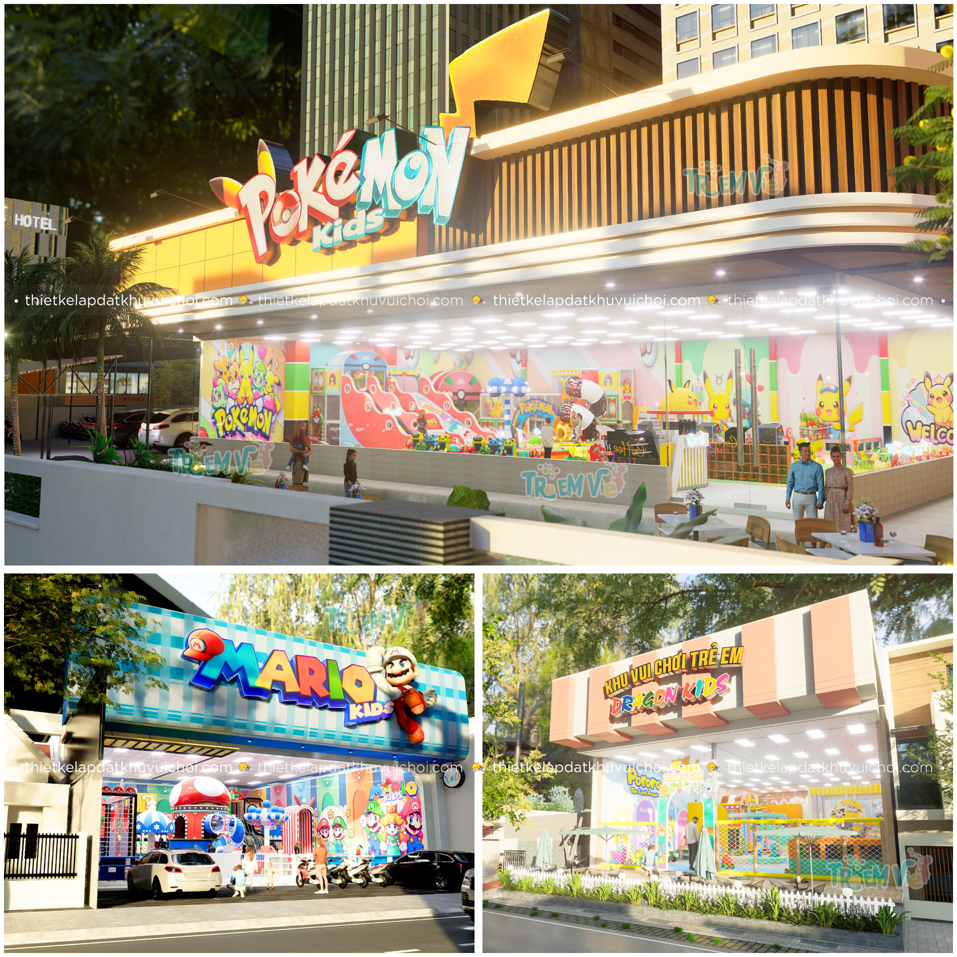 Thiết kế bảng hiệu khu vui chơi thú hút trẻ em và phụ huynh