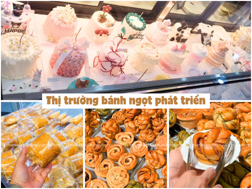 Tiềm năng từ thị trường bánh ngọt cho mô hình kinh doanh khu vui chơi trẻ em kết hợp tiệm bánh