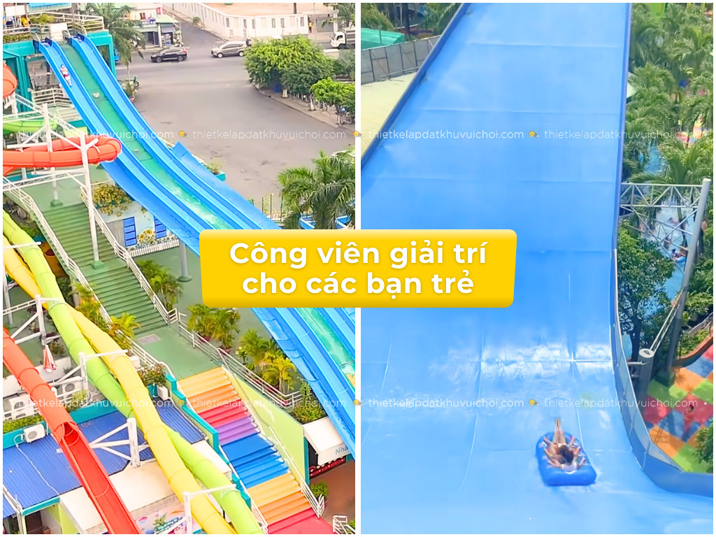 Công viên có đa dạng trò chơi trên cạn và dưới nước dành cho giới trẻ