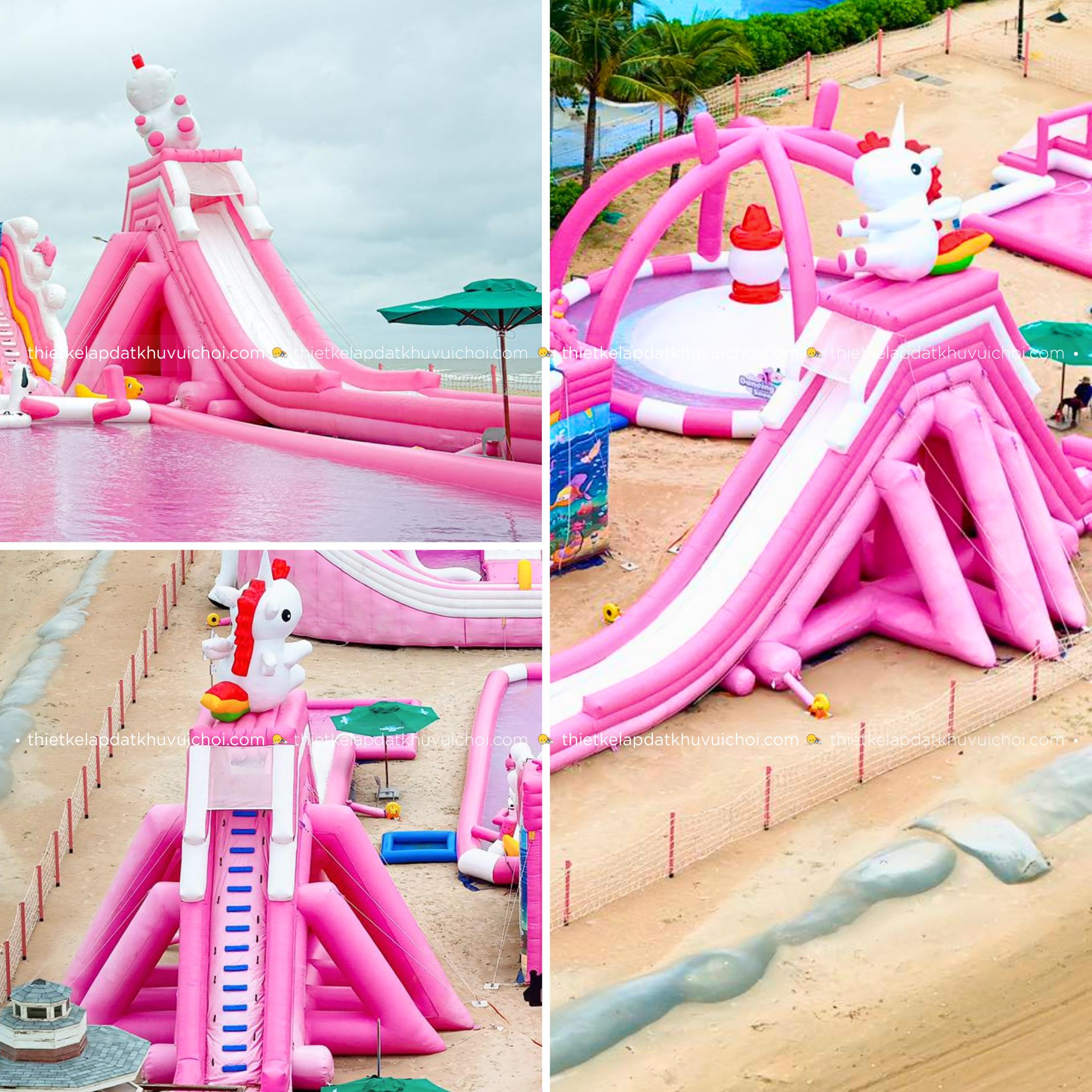 Trò chơi đường trượt kỳ lân của công viên phao nước Wonder Museum Hồ Tràm