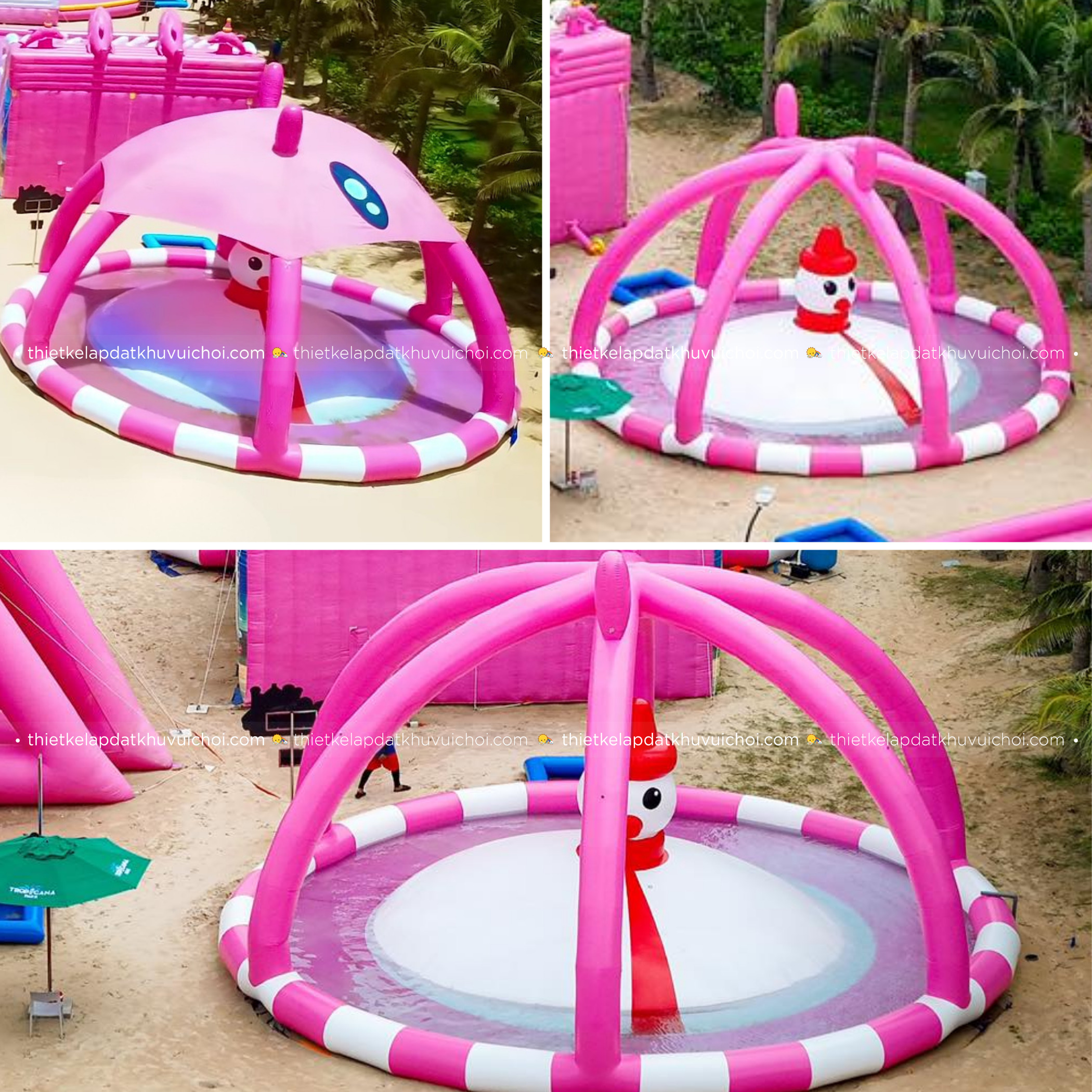 Trò chơi người tuyết nhảy lều mây của công viên phao nước Wonder Museum Hồ Tràm