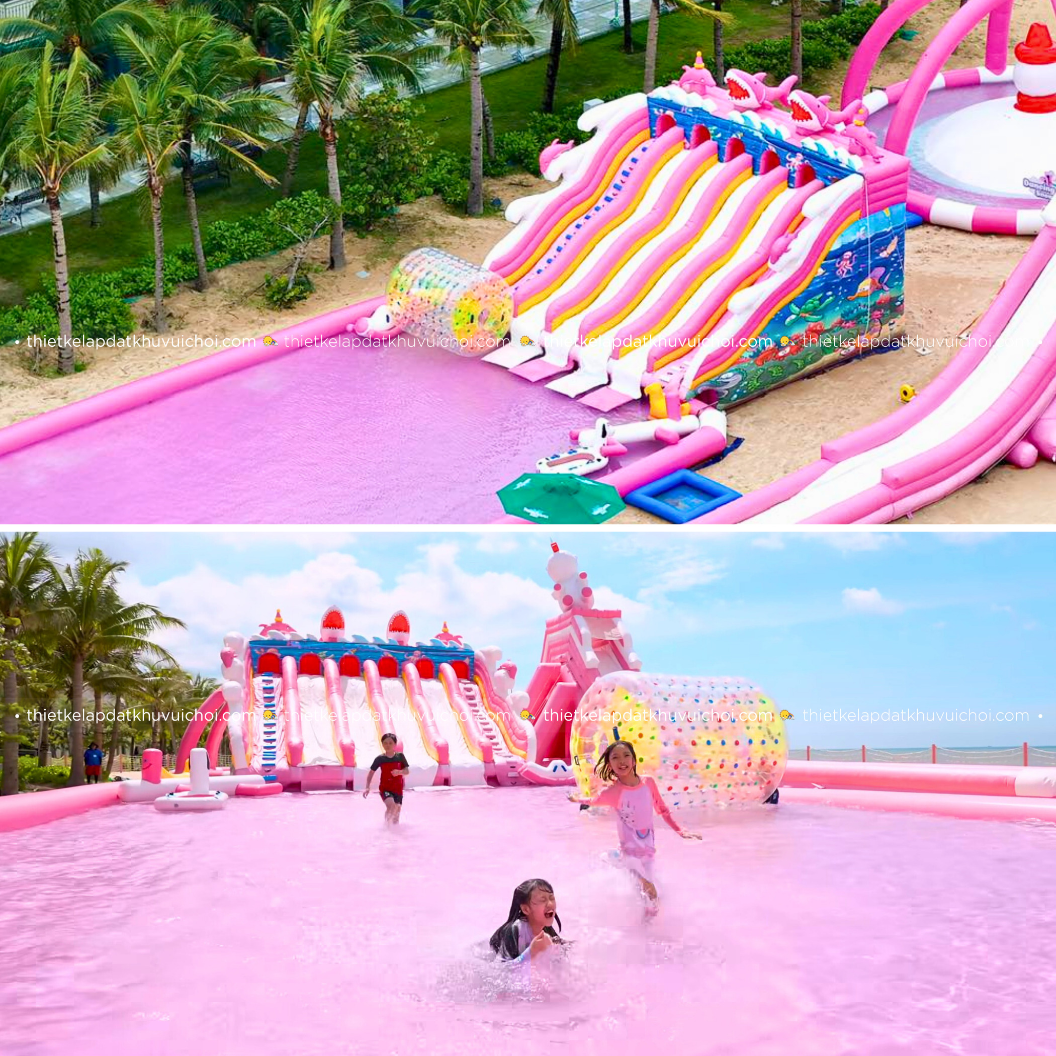 Trò chơi thế giới cá heo kỳ ảo của công viên phao nước Wonder Museum Hồ Tràm