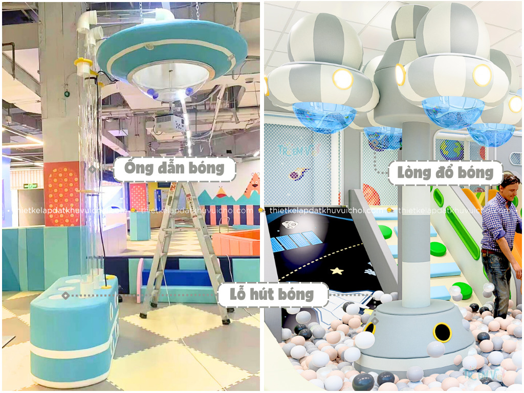 Cấu tạo của máy hút đổ bóng khu vui chơi trẻ em