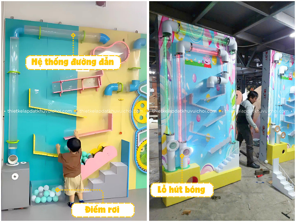 Cấu tạo tường hút bóng khu vui chơi trẻ em
