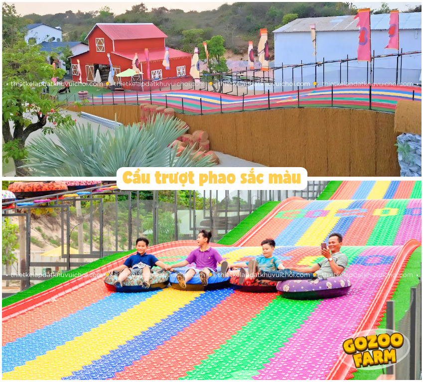 Trải nghiệm phấn khích cùng máng trượt cầu vồng tại GoZoo Farm