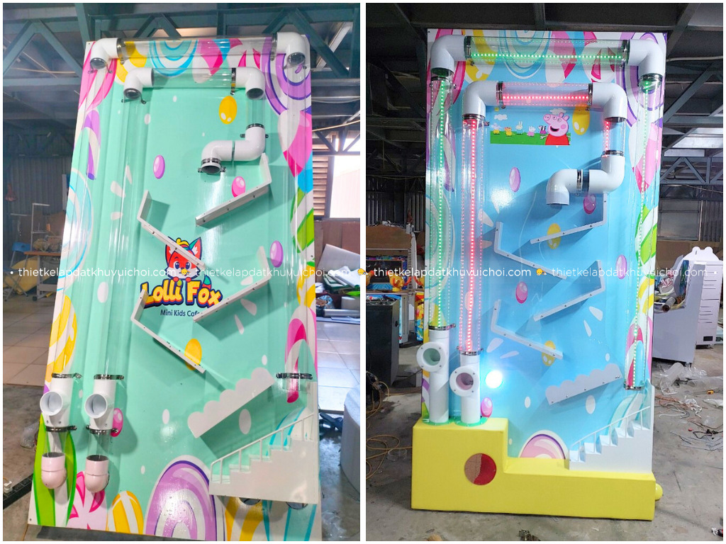 Mẫu thiết kế tường hút bóng khu vui chơi trẻ em đơn giản